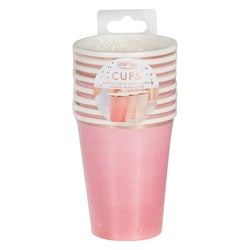 Pink and Rose Gold Ombre Paper Cups 8pcs