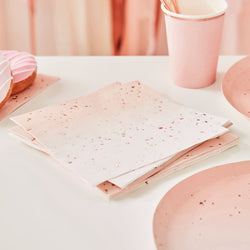 Rose Gold Ombre Foiled Napkins 16pcs