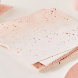 Rose Gold Ombre Foiled Napkins 16pcs
