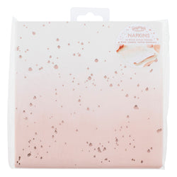 Rose Gold Ombre Foiled Napkins 16pcs