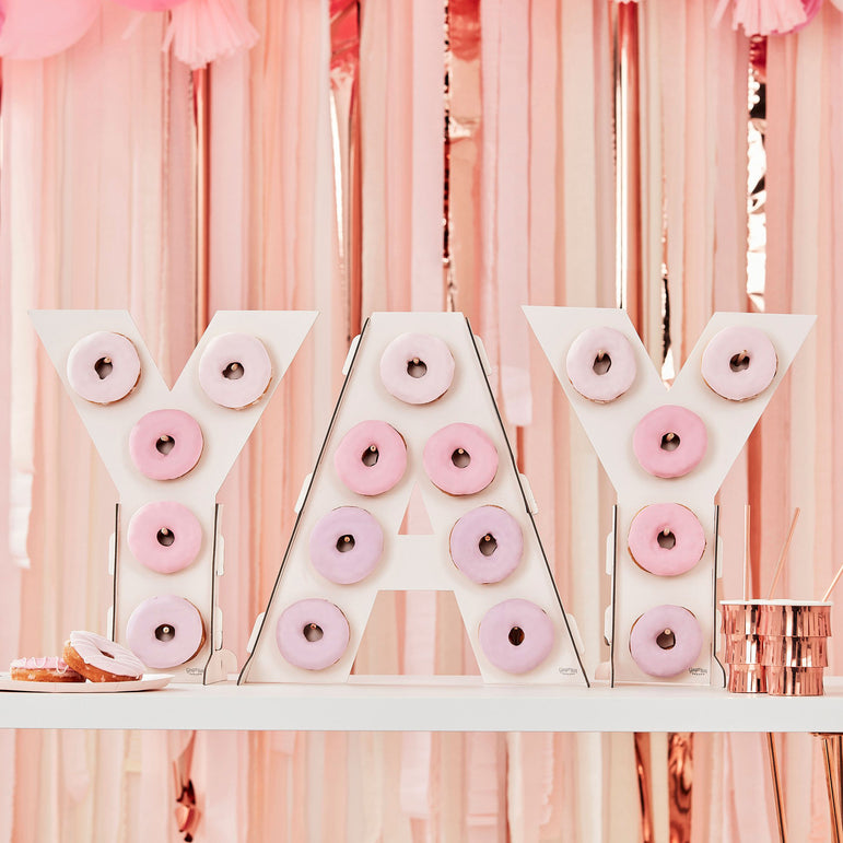 Yay Pink Ombre Donut Wall Stand Decoration 3pcs