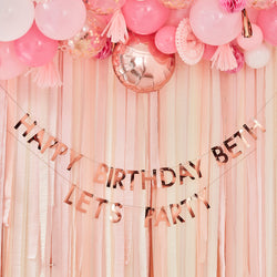 Mix It Up Rose Gold Personalised Birthday Banner Decoration