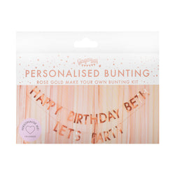 Mix It Up Rose Gold Personalised Birthday Banner Decoration