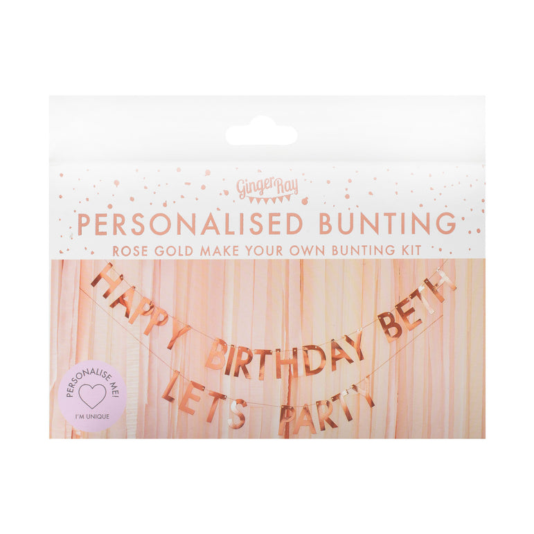 Mix It Up Rose Gold Personalised Birthday Banner Decoration