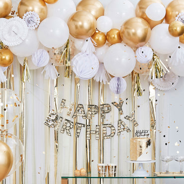 Mix It Up Gold Metallic Party Streamers Backdrop Decoration