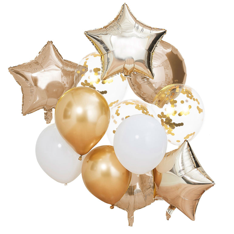Mix It Up Metallic Gold Balloons Bundle 12pcs