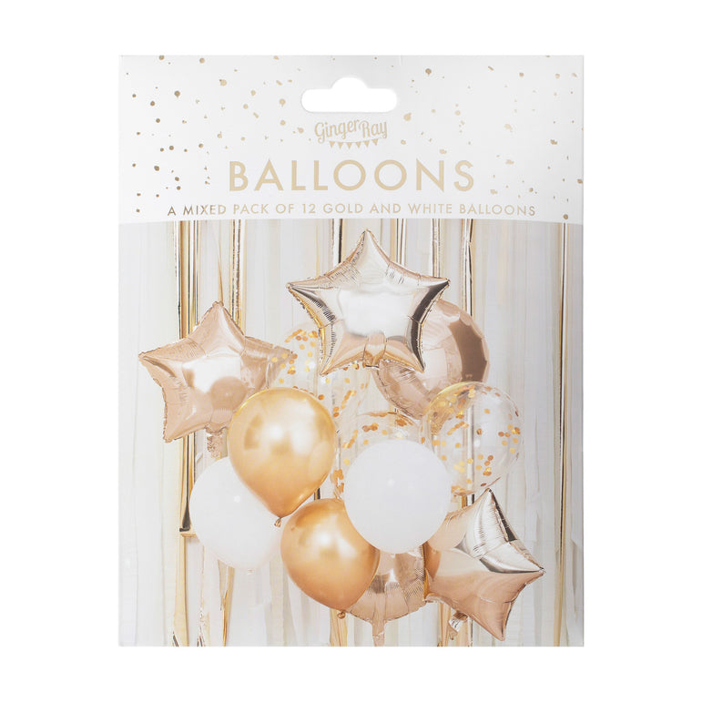 Mix It Up Metallic Gold Balloons Bundle 12pcs