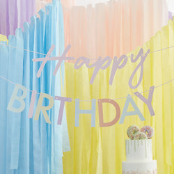 Mix It Up Pastel Eco Friendly Happy Birthday Banner Bunting Decoration