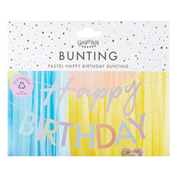 Mix It Up Pastel Eco Friendly Happy Birthday Banner Bunting Decoration