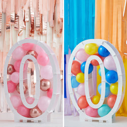Mix It Up Balloon Mosaic Number Stand 0 Decoration