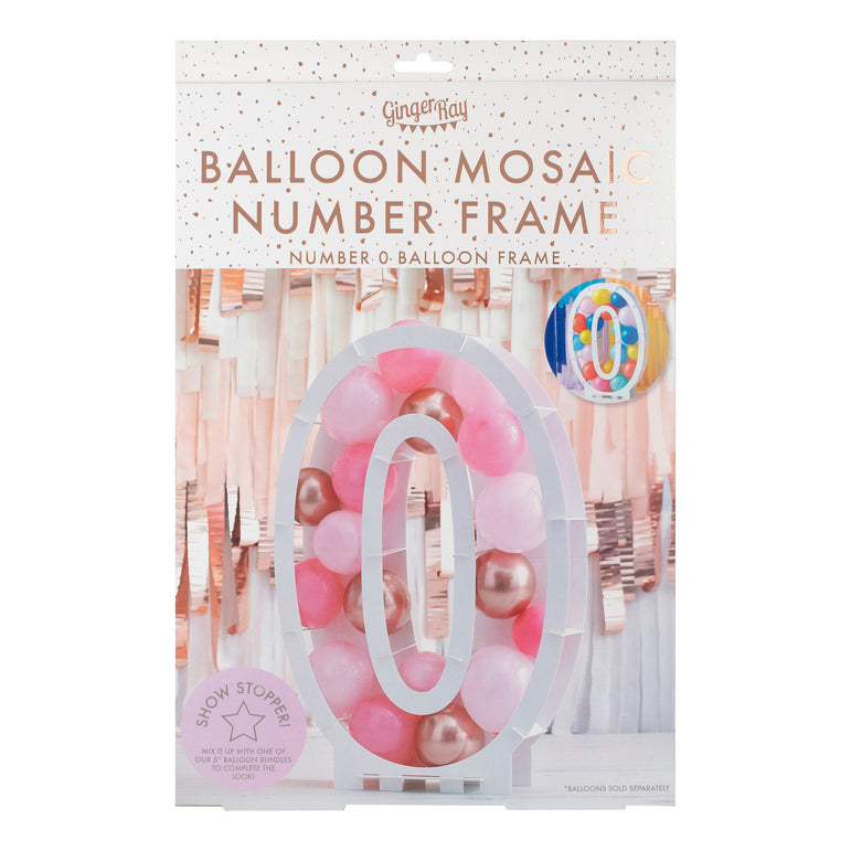 Mix It Up Balloon Mosaic Number Stand 0 Decoration