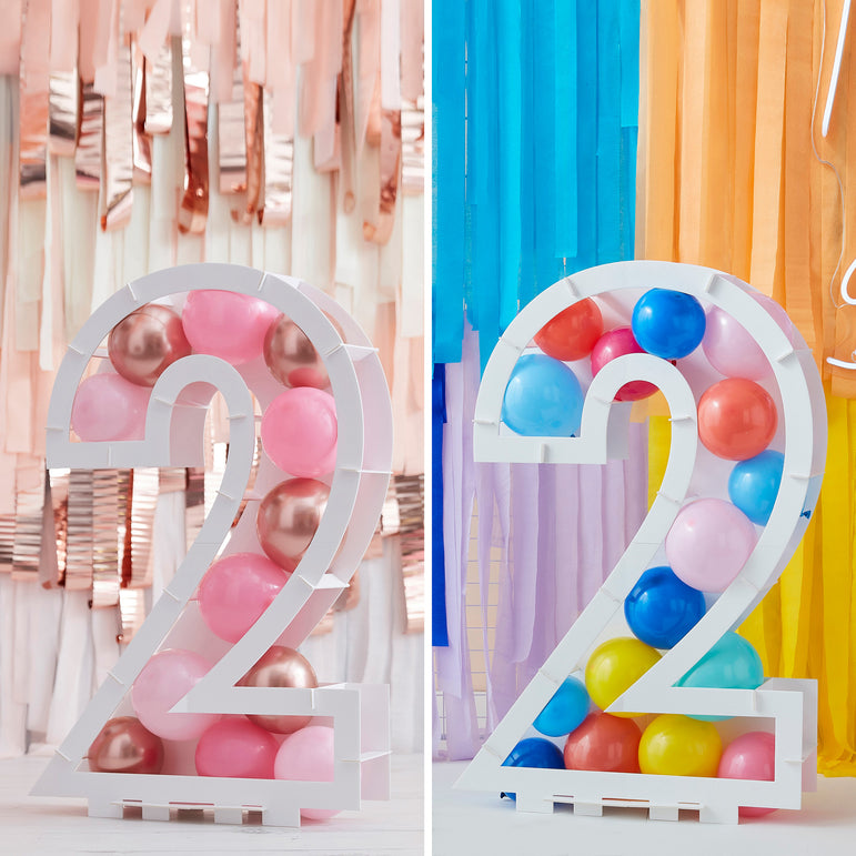 Mix It Up Balloon Mosaic Number Stand 2 Decoration