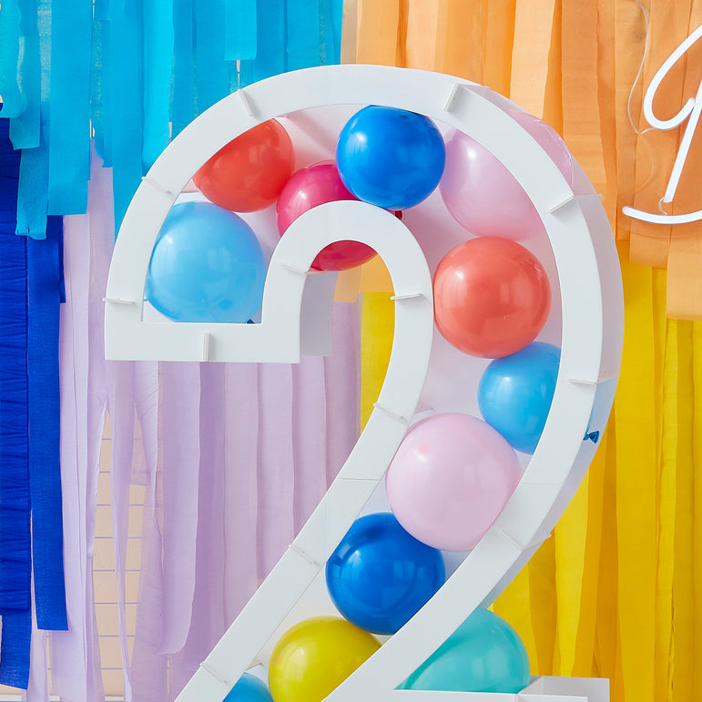 Mix It Up Balloon Mosaic Number Stand 2 Decoration