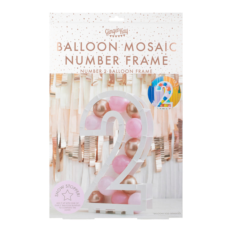 Mix It Up Balloon Mosaic Number Stand 2 Decoration