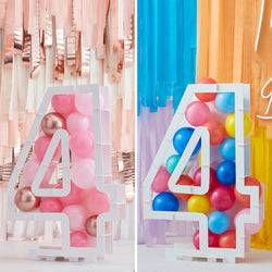 Mix It Up Balloon Mosaic Number Stand 4 Decoration