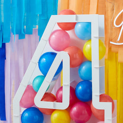 Mix It Up Balloon Mosaic Number Stand 4 Decoration