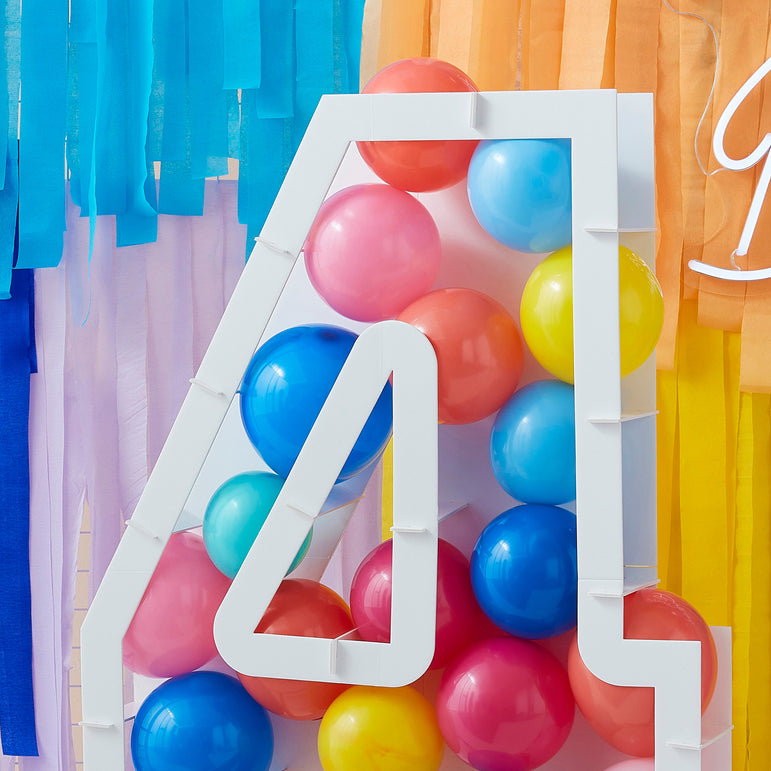 Mix It Up Balloon Mosaic Number Stand 4 Decoration