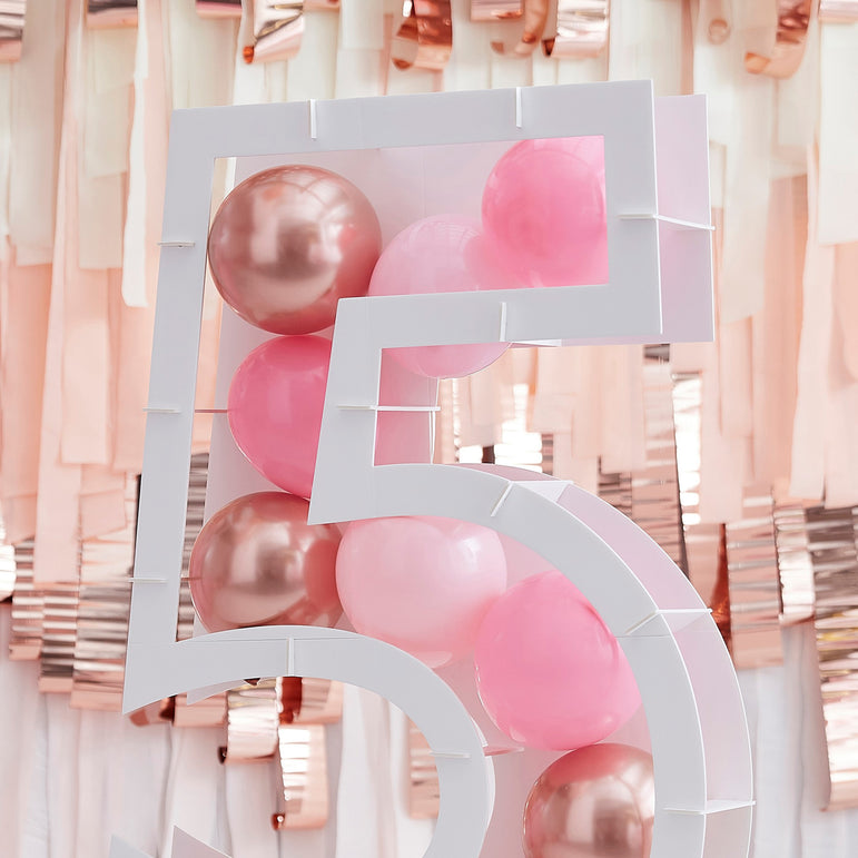 Mix It Up Balloon Mosaic Number Stand 5 Decoration