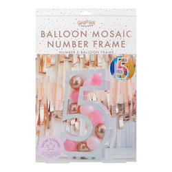 Mix It Up Balloon Mosaic Number Stand 5 Decoration
