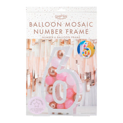 Mix It Up Balloon Mosaic Number Stand 6 Decoration