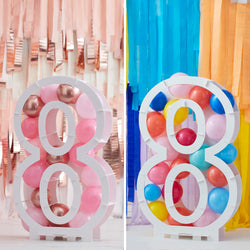 Mix It Up Balloon Mosaic Number Stand 8 Decoration