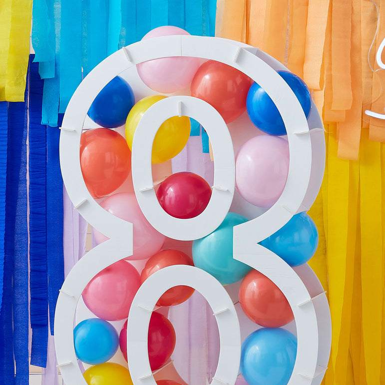 Mix It Up Balloon Mosaic Number Stand 8 Decoration