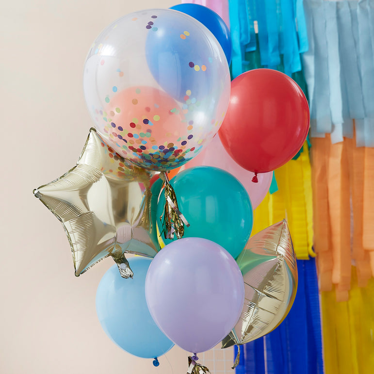 Mix It Up Rainbow Party Mixed Balloon Bundle 11pcs