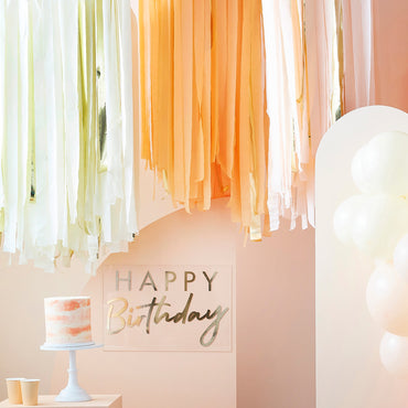 Mix It Up Peach and Gold Streamer Ceiling Decoration