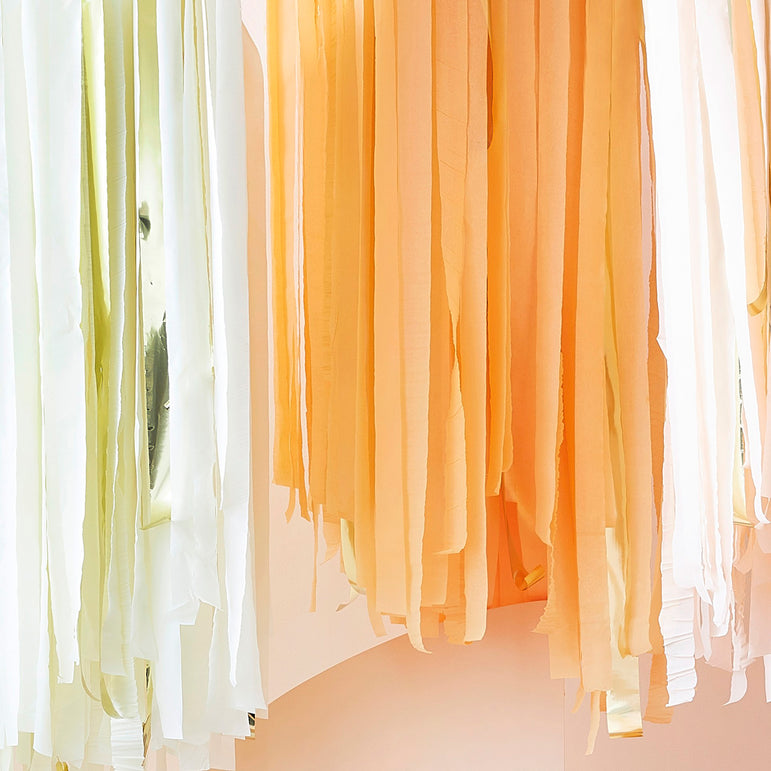 Mix It Up Peach and Gold Streamer Ceiling Decoration
