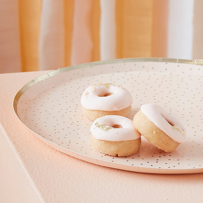 Mix It Up Peach and Gold Party Plates 8pcs