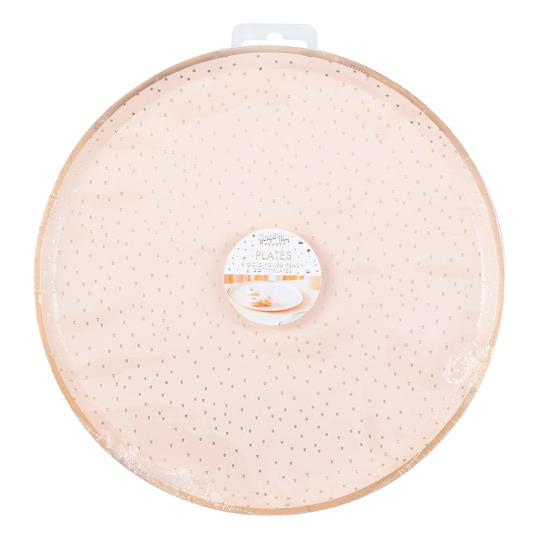 Mix It Up Peach and Gold Party Plates 8pcs