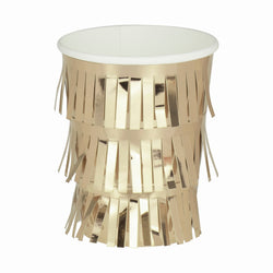 Mix It Up Fringed Gold Paper Party Cups 8pcs