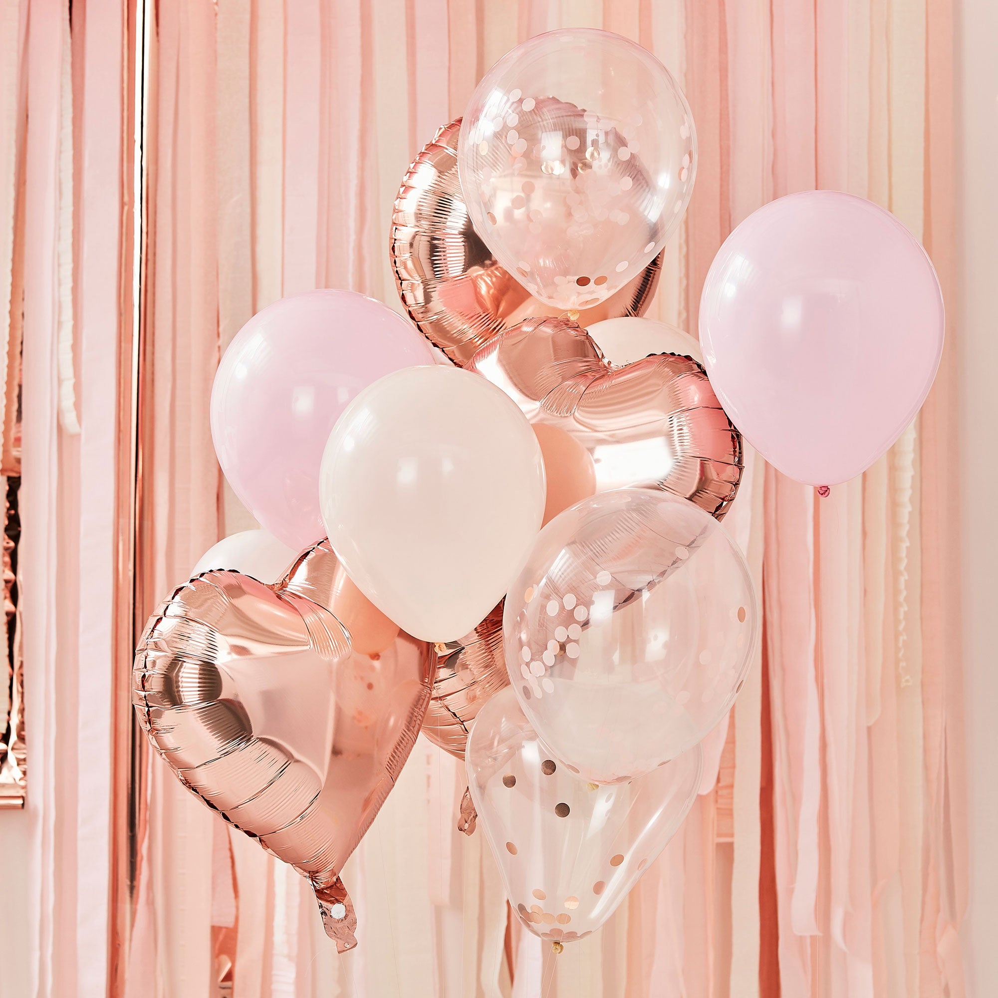 Mix It Up Blush And Rose Gold Balloons Bundle 12pcs