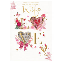 Happy Anniversary To My Beautiful Wife Greeting Card