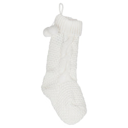 Cream Knitted Christmas Stocking