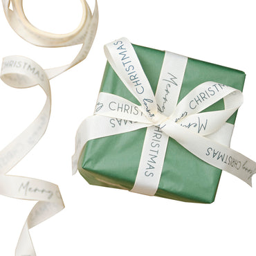 Cream Merry Christmas Ribbon