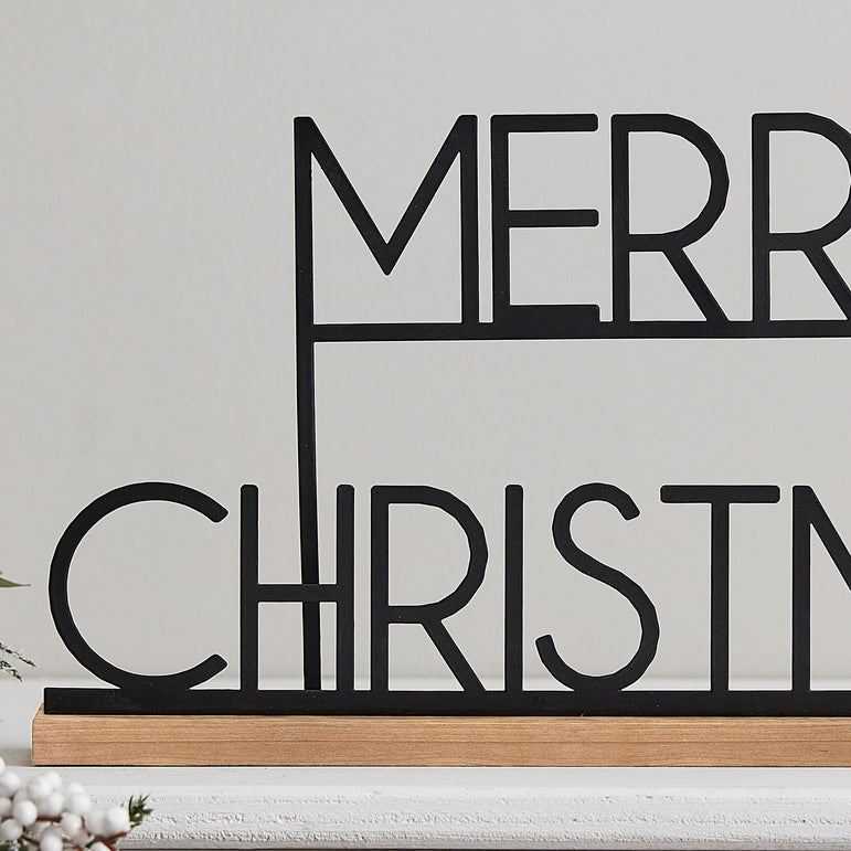 Black Metal Merry Christmas Sign