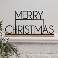 Black Metal Merry Christmas Sign