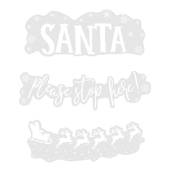 Novelty Christmas Santa Stop Here Window Sticker 1pc