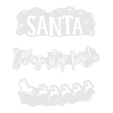 Novelty Christmas Santa Stop Here Window Sticker 1pc
