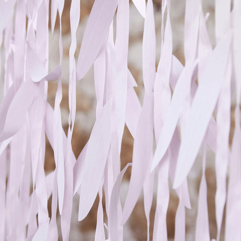 A Touch of Pampas Leaf Ribbon Backdrop Blush Pink