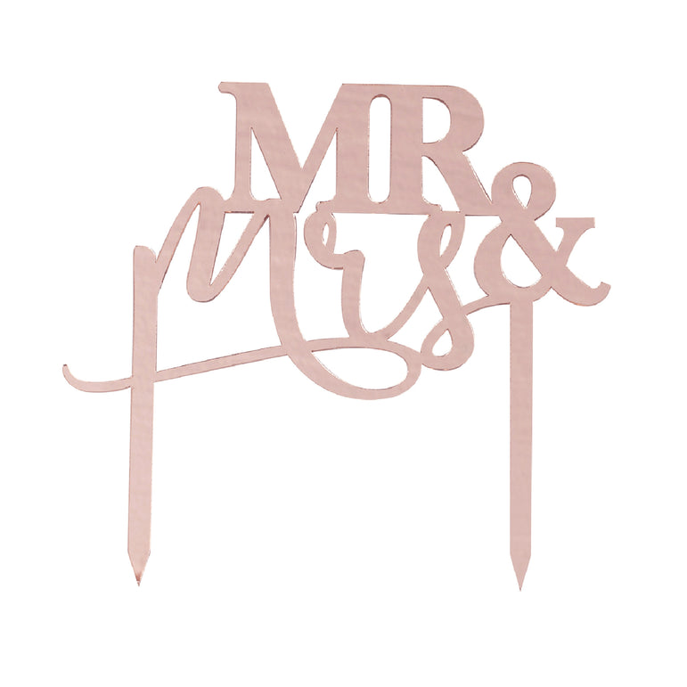 A Touch Of Pampas Cake Topper Mr And Mrs Rose Gold Acrylic