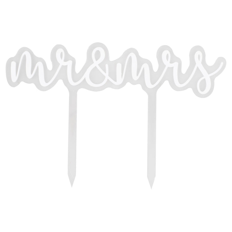 A Touch Of Pampas Cake Topper Mr & Mrs Acrylic