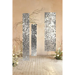 Silver Sequin Square-Shape Backdrop Panel 30x30cm