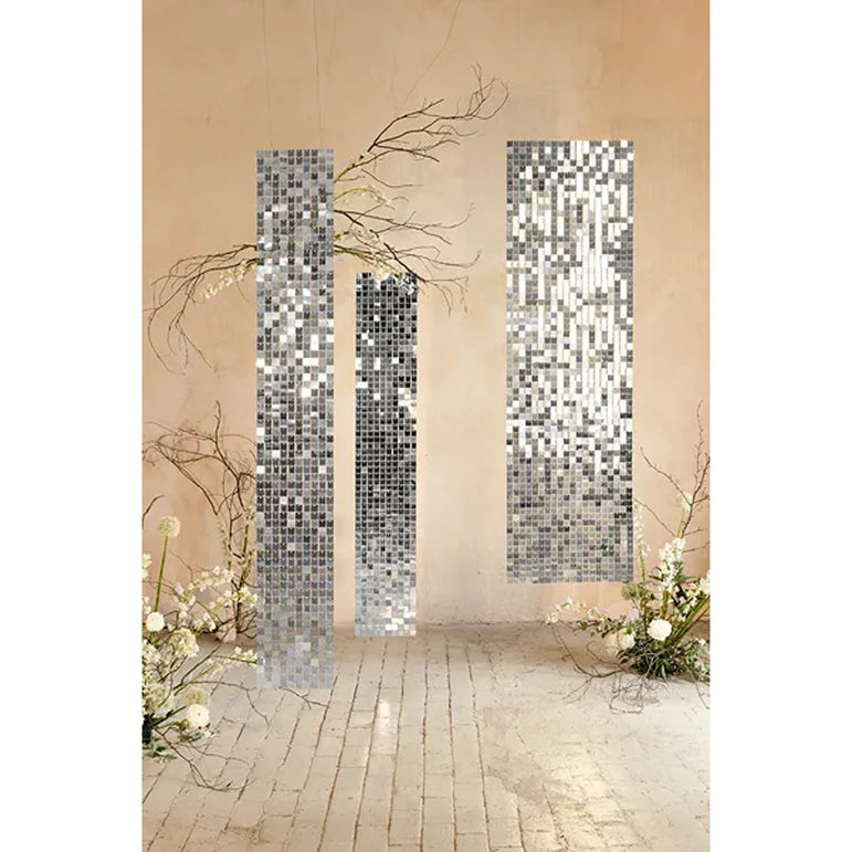 Silver Sequin Square-Shape Backdrop Panel 30x30cm