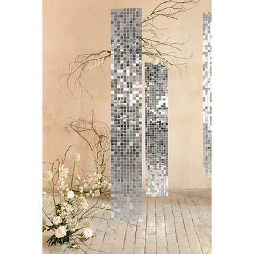 Silver Sequin Square-Shape Backdrop Panel 30x30cm