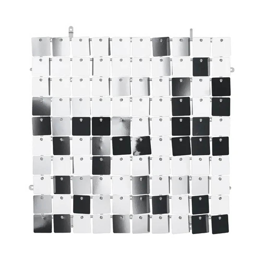 Silver Sequin Square-Shape Backdrop Panel 30x30cm