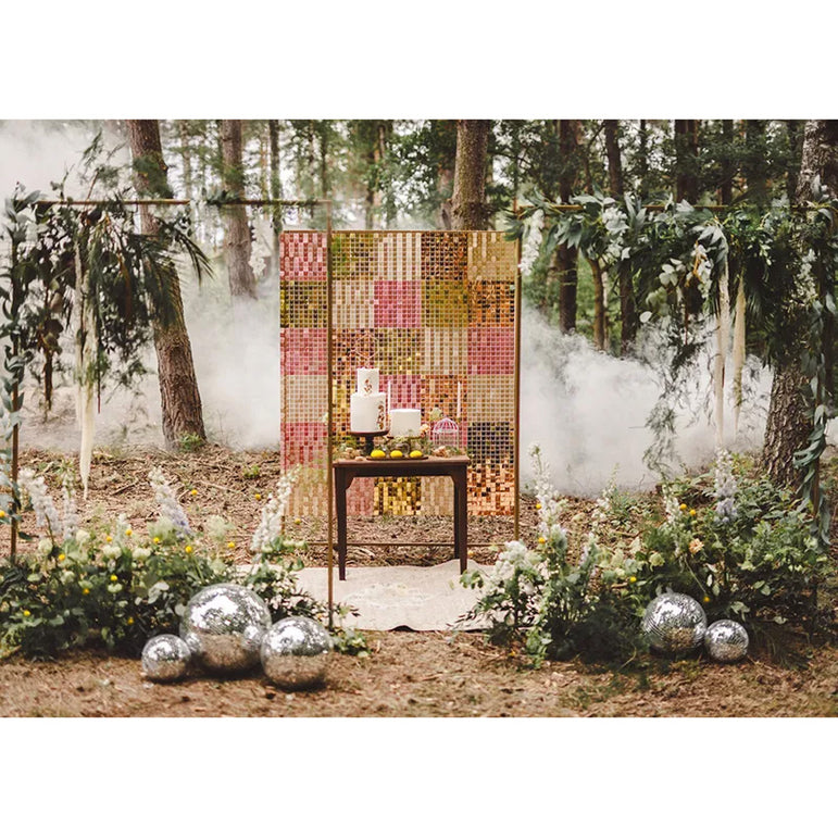 Gold Sequin Square-Shape Backdrop Panel 30x30cm