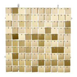 Light Gold Sequin Square-Shape Backdrop Panel 30x30cm