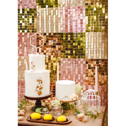 Rose Gold Sequin Square-Shape Backdrop Panel 30x30cm
